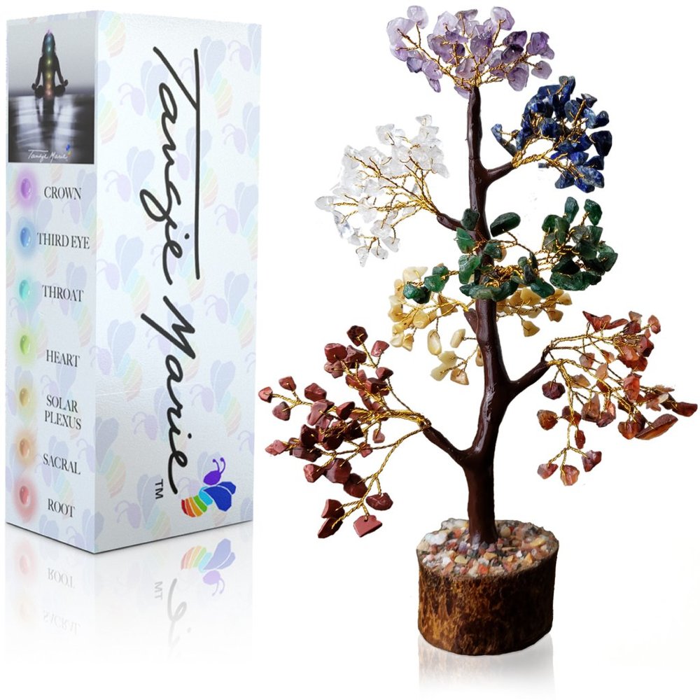 Multicolor Gemstone Chakra Tree - Decorative Home Accent